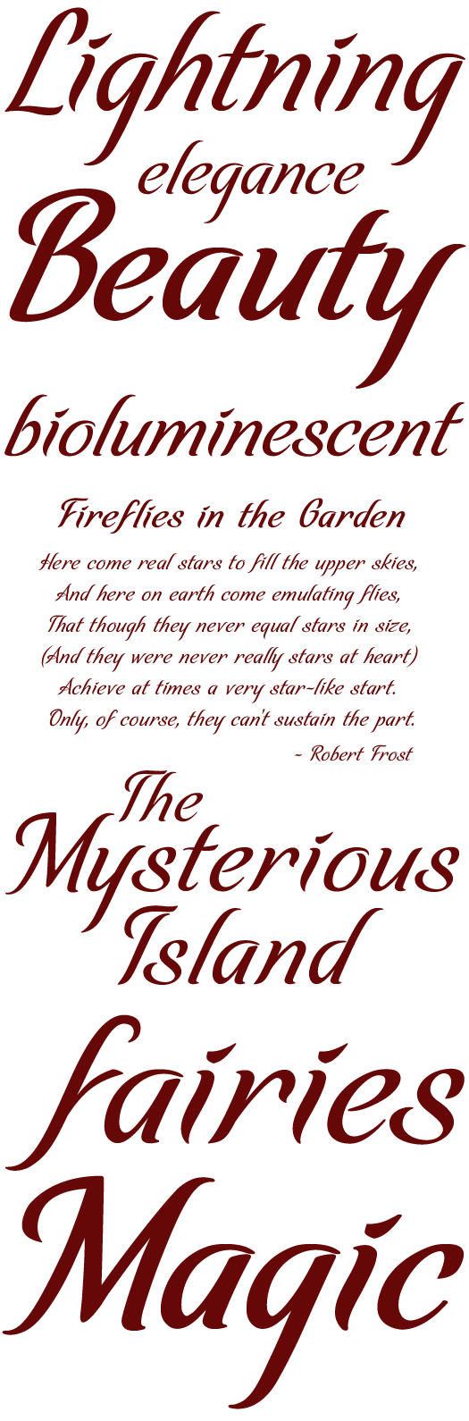 Calligraphy font - Firefly font Samples