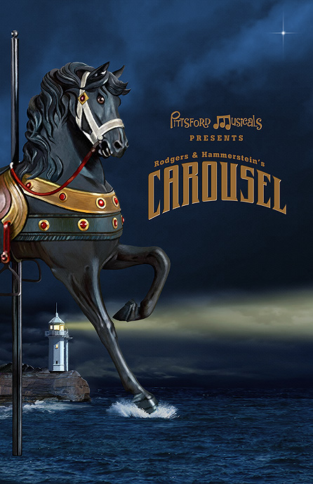 Rodgers and Hammersteins Carousel promotional poster by David Occhino Design